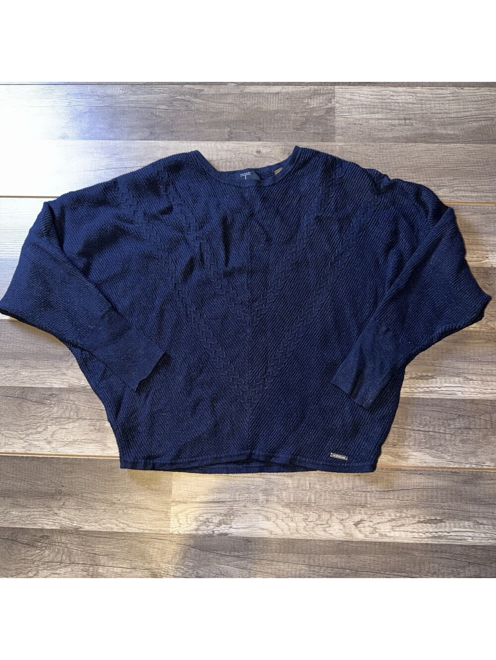 Womens Tahari Size Medium Navy Blue Long Sleeve Top